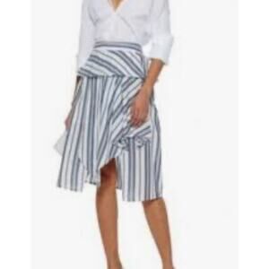 Walter Baker asymmetrical blue and white stripe skirt.